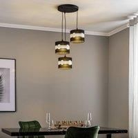 Helam Helen Cluster Pendant Ceiling Light Black, Gold 35cm