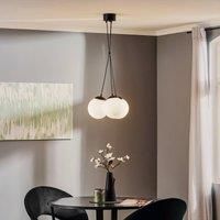 Eko-Light Lima hanging lamp opal glass, black, 3-bulb bundle