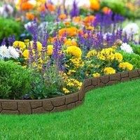 ECO GARDEN Recycled Rubber 9cm Ultra Curve Border Stones Earth