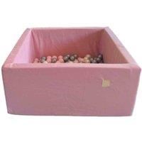 Misioo Velvet Ball Pit Square Pink - 90 x 40 x 5 cm with 200 x 6 cm Balls