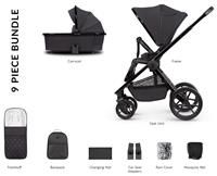 Venicci Tinum Edge 9 Piece 2in1 Pushchair Bundle (Raven) Including Maxi COSI/Cybex adapters