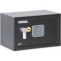 Yale YEC/200/DB1 Small Alarmed Value Safe, 130 db built in Alarm, Steel Construction, Steel Locking Bolts, Emergency Overide Key, Wall and Floor Fixings, Black, 8.6 Litre Capacity 20 x 31 x 20 cm