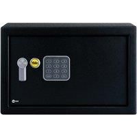 Yale YEC/250/DB1 Medium Alarmed Value Safe, 130 db Built in Alarm, Steel Construction, Steel Locking Bolts, Emergency Overide Key, Wall and Floor Fixings, Black, 16.3 Litre Capacity 25 x 35 x 25 cm