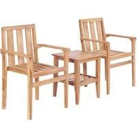 3 Piece Bistro Set Solid Teak