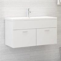 Sink Cabinet White 90x38.5x46 cm Engineered Wood