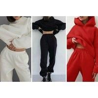 Women'S Thick Hoody And Joggers Lounge Set - 5 Colours - Black