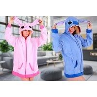 Stitch Zipper Hooded Sweatshirt In 2 Colours And 4 Sizes - Pink