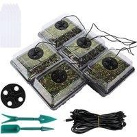 Humidity-Controlled Five-Pack Seed Trays With Led Light - Green