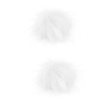 Happyyami DIY Fur Fluffy Pompoms Ball Fur 2Pcs Faux 8-9CM (White 1)