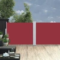 Retractable Side Awning Red 140x1000 cm