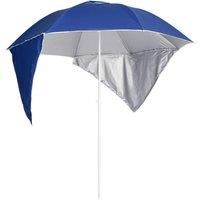 Beach Umbrella with Side Walls Blue 215 cm