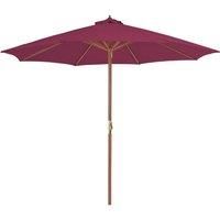 Outdoor Parasol with Wooden Pole 300 cm Bordeaux Red