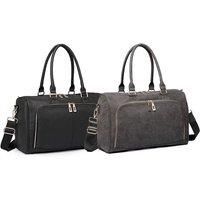 Miss Lulu Faux Leather Shoulder Diaper Bag - Black Or Grey