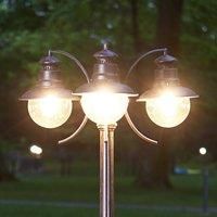 Lindby Eddie three-bulb lamp post, IP44