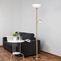 Lindby Elaina uplighter with reading light, brass