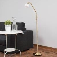 LED Floor Lamp /'Elaina/' in Gold Made of Metal for e.g. Living Room & Dining Room (1 Light Source, E14) from Lindby | Standard Lamp