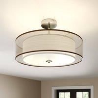 Pikka LED ceiling light with a brown lampshade