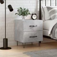 Bedside Cabinet Concrete Grey 40x35x47.5 cm Engineered Wood