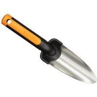 Fiskars Premium Planters Transplanter, Length 27 cm, Stainless Steel Trowel, Black/Orange, Premium, 1000727