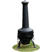 Chiminea Outdoor Wood Burner Fire Pit With Bbq Grill & Poker