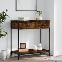 Console Table Smoked Oak 75x34.5x75 cm Engineered Wood