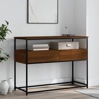 Console Table Brown Oak 100x40x75 cm Engineered Wood