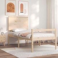 Bed Frame with Headboard Single Solid Wood