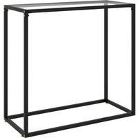 Console Table Transparent 80x35x75 cm Tempered Glass