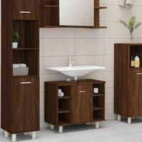 Bathroom Cabinet Brown Oak 60x32x53.5 cm Engineered Wood