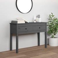 Console Table Grey 100x35x75 cm Solid Wood Pine