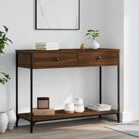 Console Table Brown Oak 100x34.5x75 cm Engineered Wood