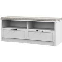 SoBuy® FSR36-K-W, Shoe Storage Bench with 2 Drawers, 2 Storage Cubes & 1 Removable Seat Cushion, Hallway Cabinet Shoe Rack, White