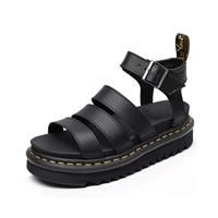 (37, black) Womens Chunky Sandals Thick Sole Strappy Block Flatforms Shoes Summer