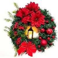 Led Christmas Garlands Decoration Wreath Light - Red Or Gold