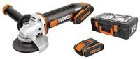 Worx WX800 20V MAX Li-Ion 115mm Cordless Angle Grinder 2 x 2.0Ah