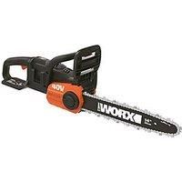 WORX WG384E.9 36V (40V MAX) Dual Battery Cordless 35cm Brushless Chainsaw-Body ONLY, 20 V, Black