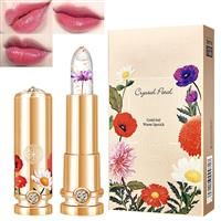 Mrettick Crystal Flower Jelly Lipstick Set,Magic Temperature (#1)