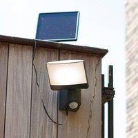 Lutec Sunshine IP54 LED Solar Wall Light 11W 800lm 1500mAh in Dark Grey Plastic