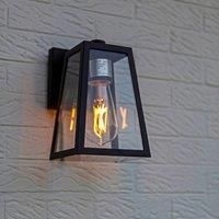 LUTEC Fia outdoor wall lamp, matt black with clear glass