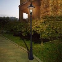 LUTEC London 12513LE4-SL LED Post Solar Light Outdoor Vintage Street Lights for