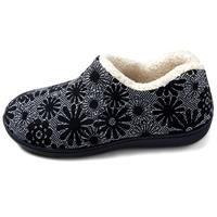 ULTRAIDEAS Women's Cozy Memory Foam Closed Back Slippers (Black 9)