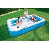 Bestway Family Pool, pool rectangular for children, easy to assemble, blue, 201 x 150 x 51 cm