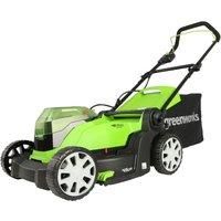 Greenworks Lawn Mower 2x24V(48V) Cordless Lawnmower with Mulcher + 50L Grass Bag. Fast Grass Cutter up to 440m². 41cm Cutting Width. Tool Only WITHOUT Battery and Charger. 3 Year Guarantee, G24X2LM41