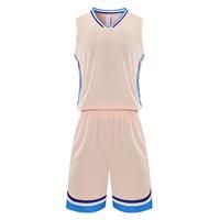 Topeter Mens Basketball Shirt and Sports Training Shorts Set Pink 4XL