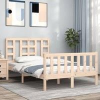 Bed Frame with Headboard Small Double Solid Wood