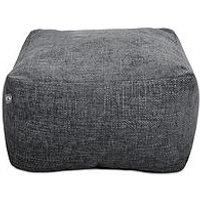 rucomfy Beanbags Weave Ottoman Bean Bag | Large Modern Pouffe | Use as Footstool Extra Seating or Side Table | Chunky Durable Soft Fabric | L60 x W60 x H36cm (Marine)