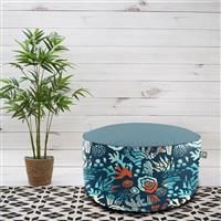 rucomfy Fabric Drum Pouffe- Blue