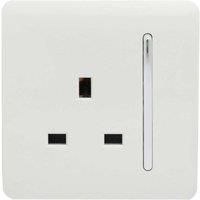 Trendi Switch 1 Gang Artistic Modern Glossy Switched Tactile Plug Socket - Gloss White, ART-SKT13WH