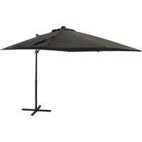 Cantilever Umbrella with Pole and LED Lights Anthracite 250 cm