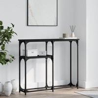 Console Table Black 90x22.5x75 cm Engineered Wood